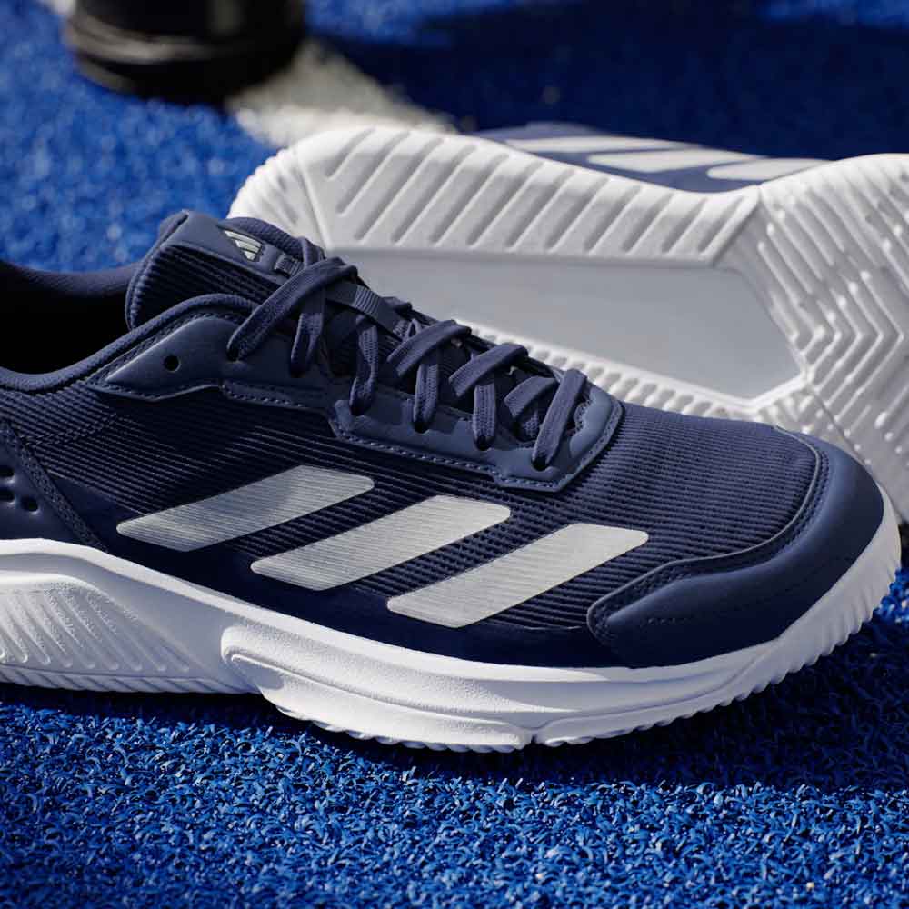 Adidas Courtquick Padel Shoes Dark Blue / Silver Metallic / Cloud White - KJ3633