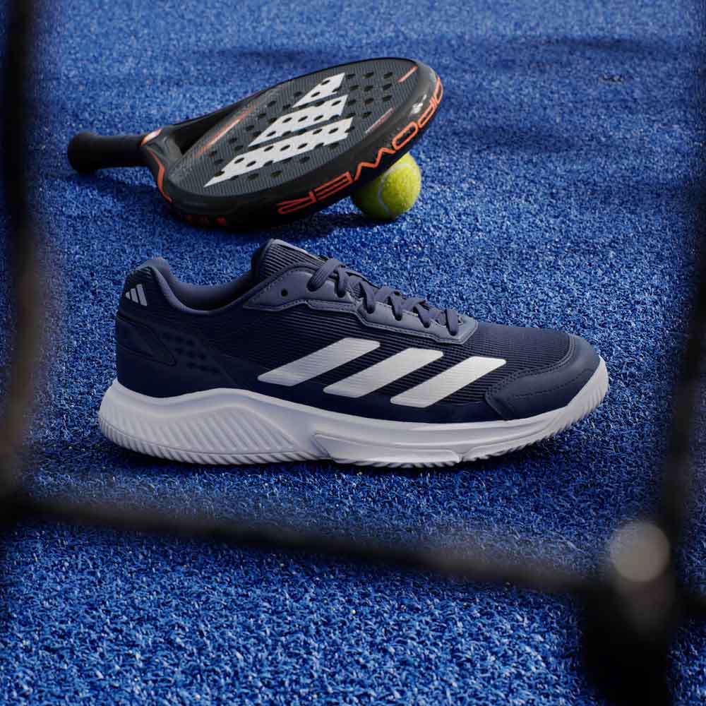 Adidas Courtquick Padel Shoes Dark Blue / Silver Metallic / Cloud White - KJ3633