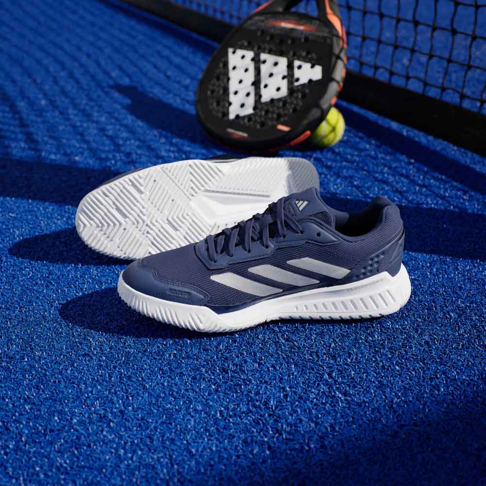 Adidas Courtquick Padel Shoes Dark Blue / Silver Metallic / Cloud White - KJ3633
