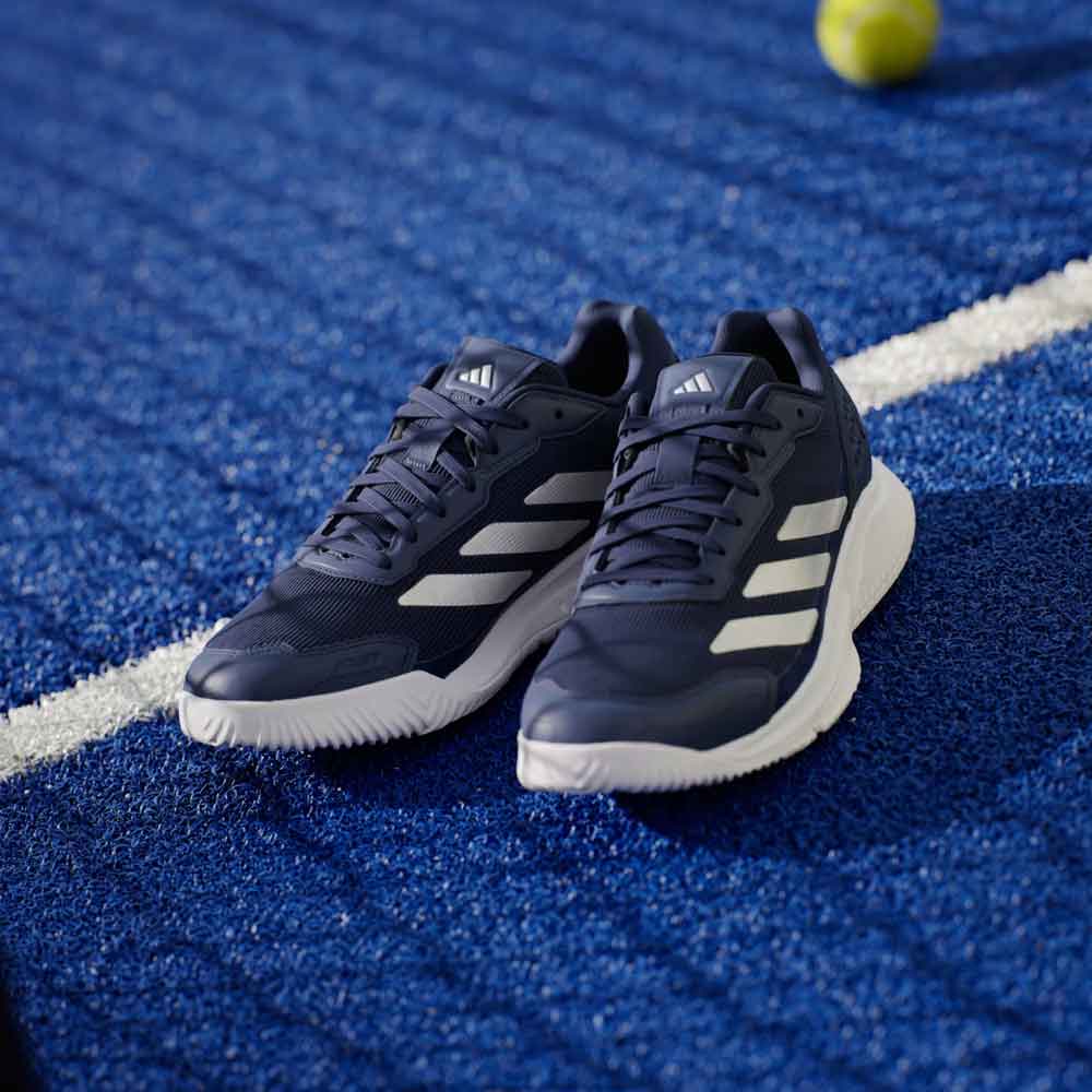 Adidas Courtquick Padel Shoes Dark Blue / Silver Metallic / Cloud White - KJ3633