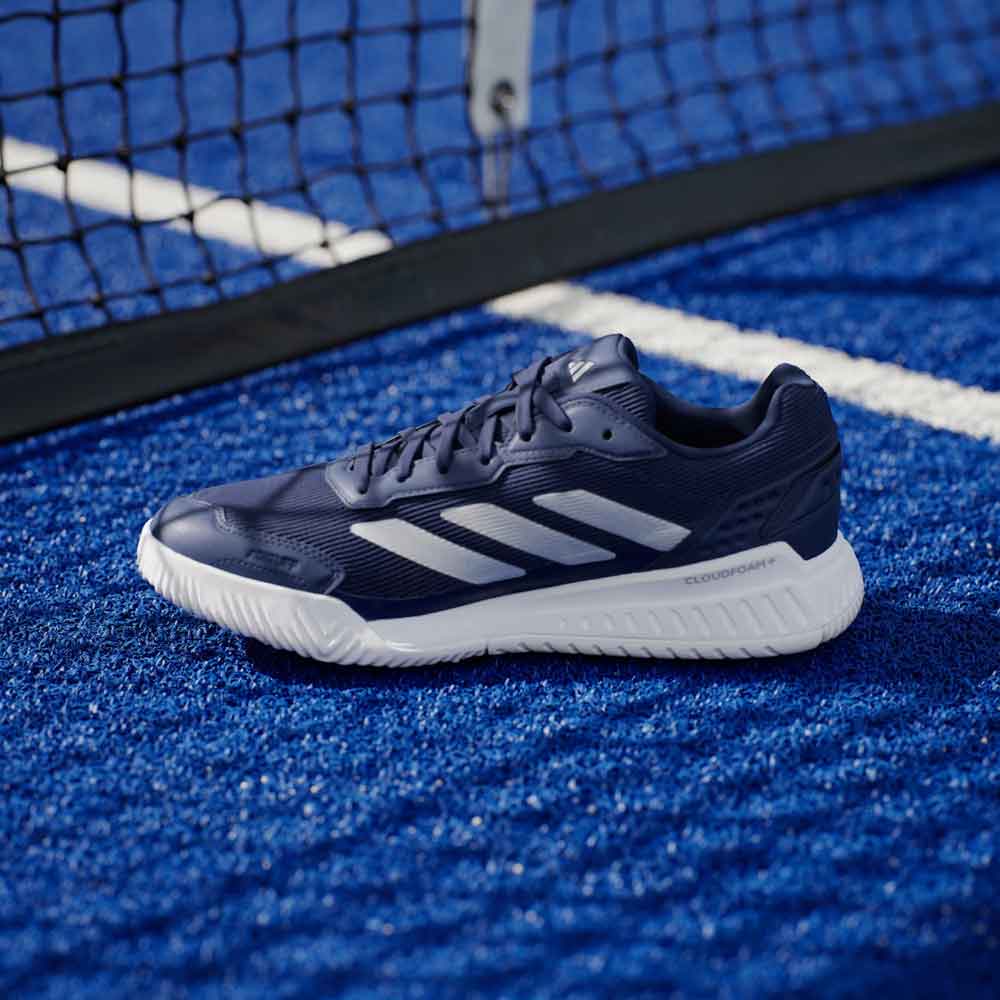 Adidas Courtquick Padel Shoes Dark Blue / Silver Metallic / Cloud White - KJ3633