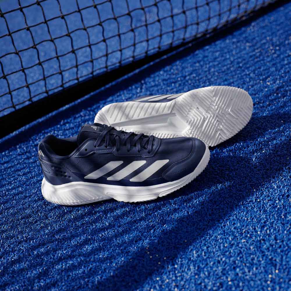 Adidas Courtquick Padel Shoes Dark Blue / Silver Metallic / Cloud White - KJ3633