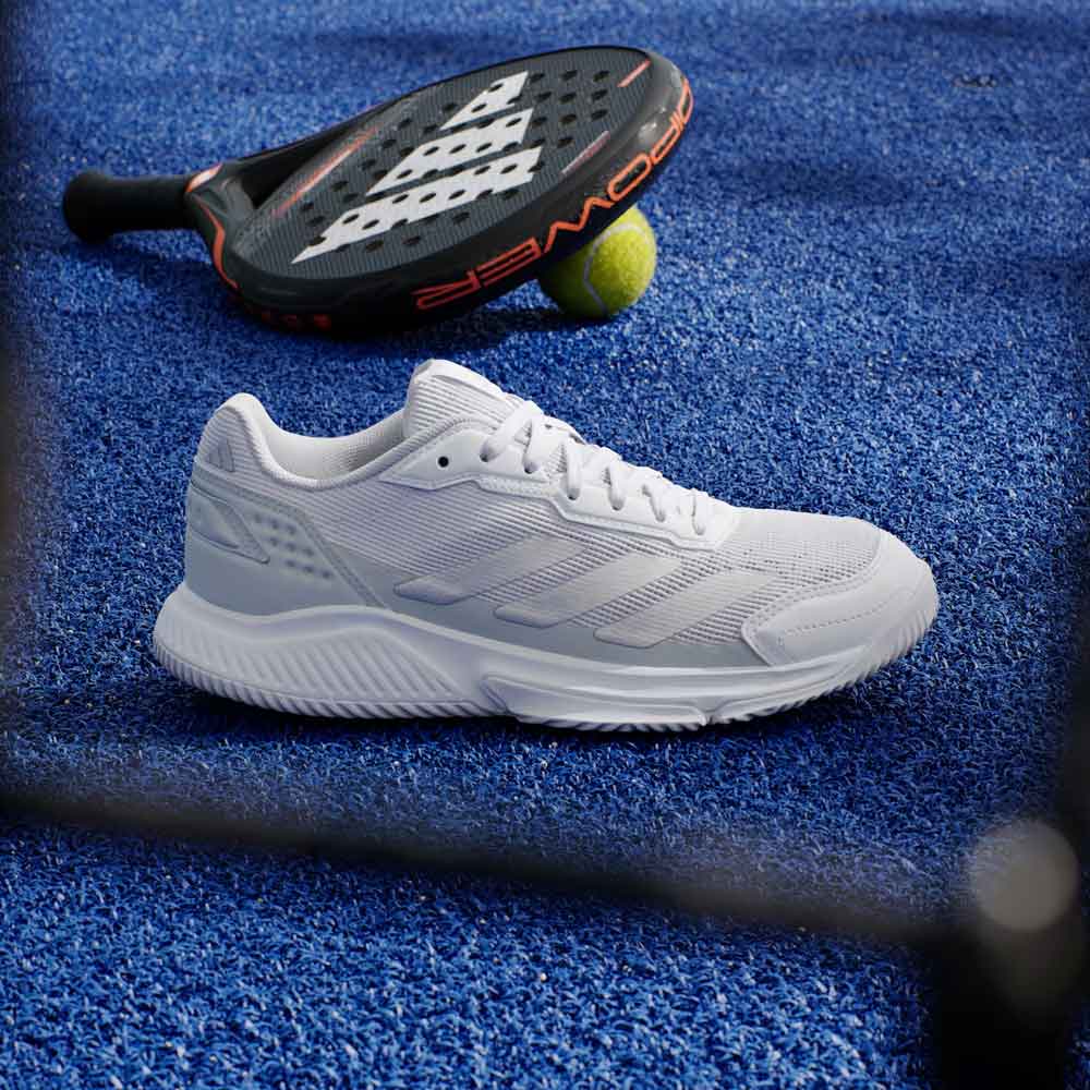 Adidas Courtquick Padel Shoes Cloud White / Silver Metallic / Cloud White- JR4658