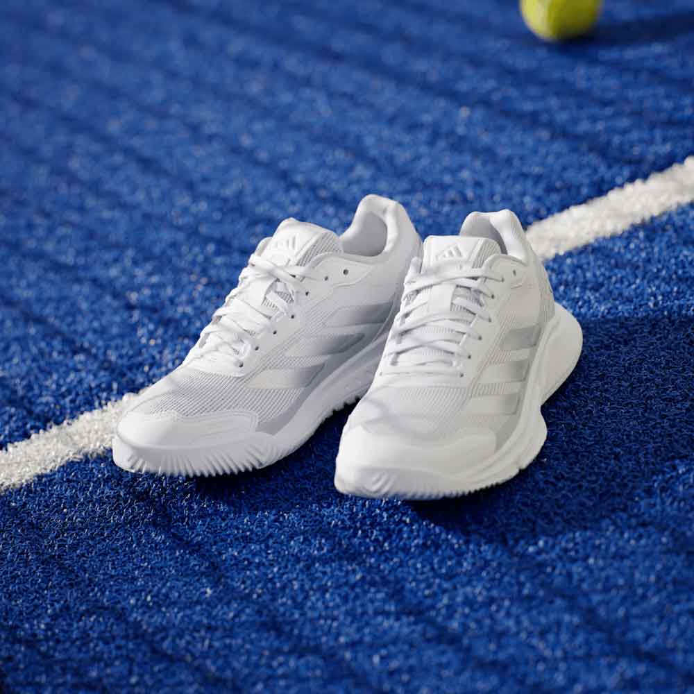 Adidas Courtquick Padel Shoes Cloud White / Silver Metallic / Cloud White- JR4658