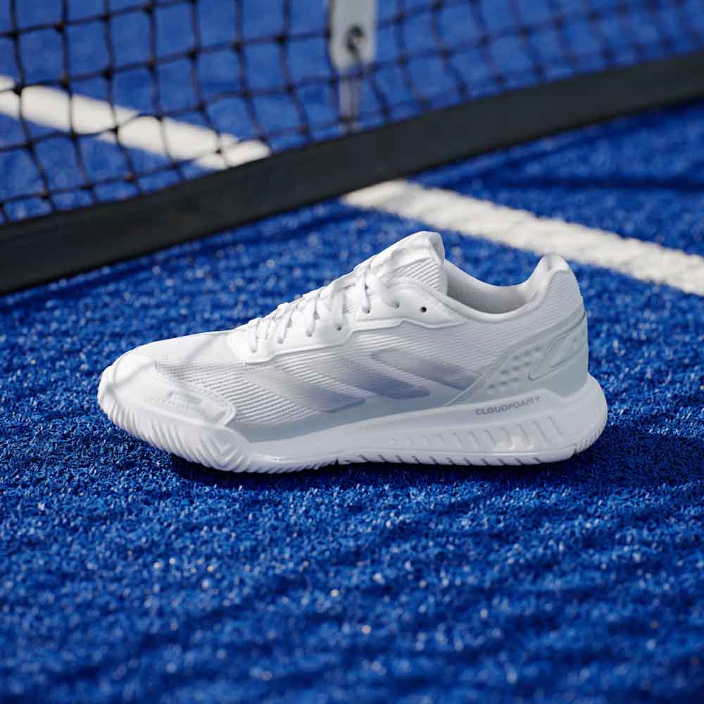 Adidas Courtquick Padel Shoes Cloud White / Silver Metallic / Cloud White- JR4658