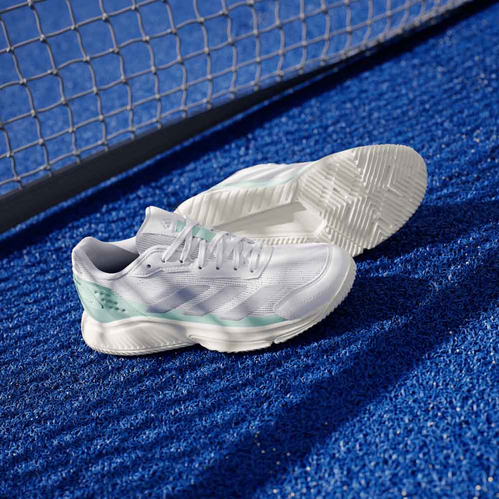 Adidas Courtquick Padel Shoes Cloud White / Silver Metallic / Clear Mint - KI3592
