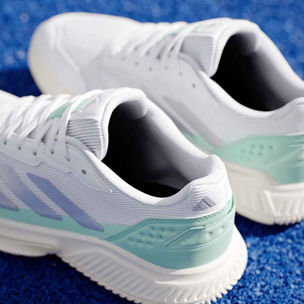 Adidas Courtquick Padel Shoes Cloud White / Silver Metallic / Clear Mint - KI3592