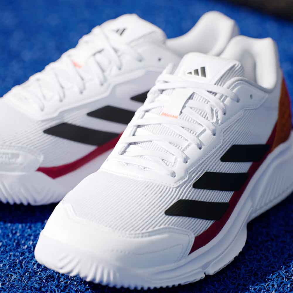 Adidas Courtquick Padel Shoes Cloud White / Core Black / Lucid Orange - JR4648