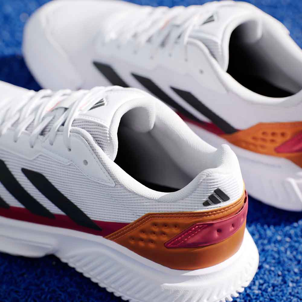 Adidas Courtquick Padel Shoes Cloud White / Core Black / Lucid Orange - JR4648
