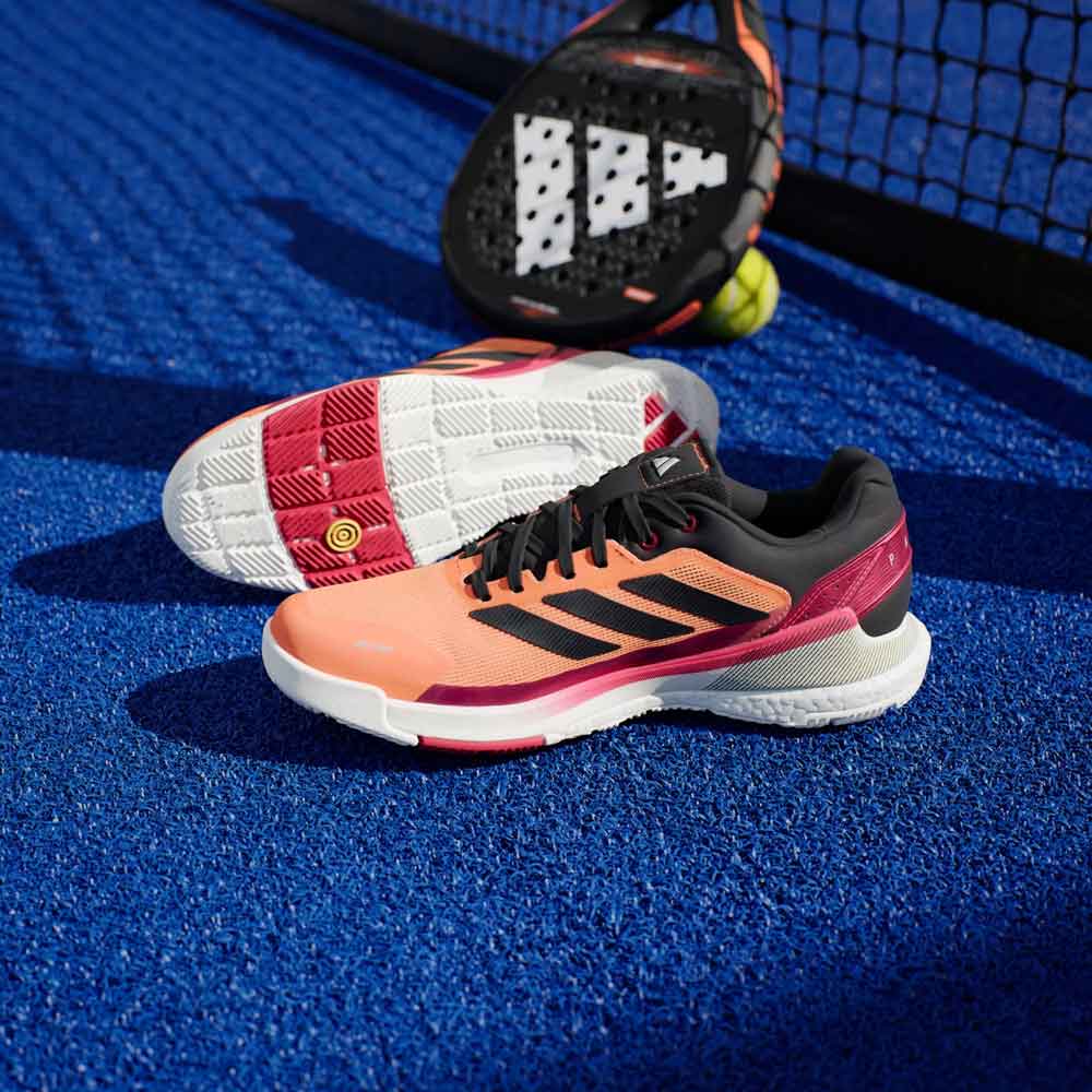 Adidas Crazyquick BOOST Padel Shoes Lucid Orange / Core Black / Lucid Red - JR1819