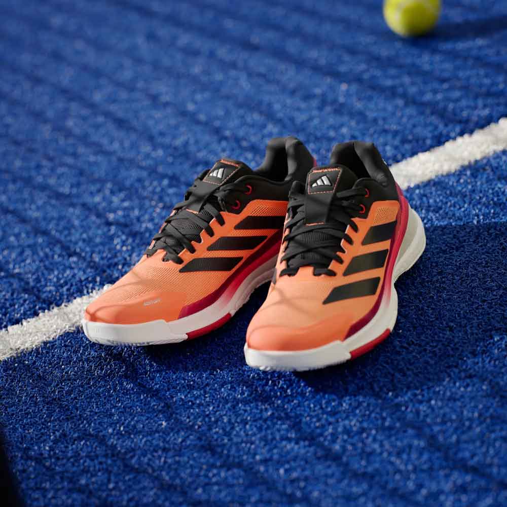 Adidas Crazyquick BOOST Padel Shoes Lucid Orange / Core Black / Lucid Red - JR1819