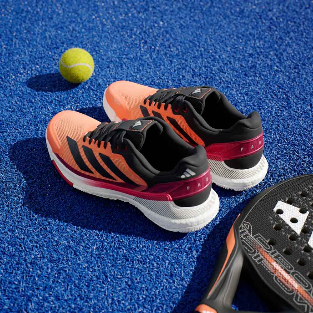 Adidas Crazyquick BOOST Padel Shoes Lucid Orange / Core Black / Lucid Red - JR1819