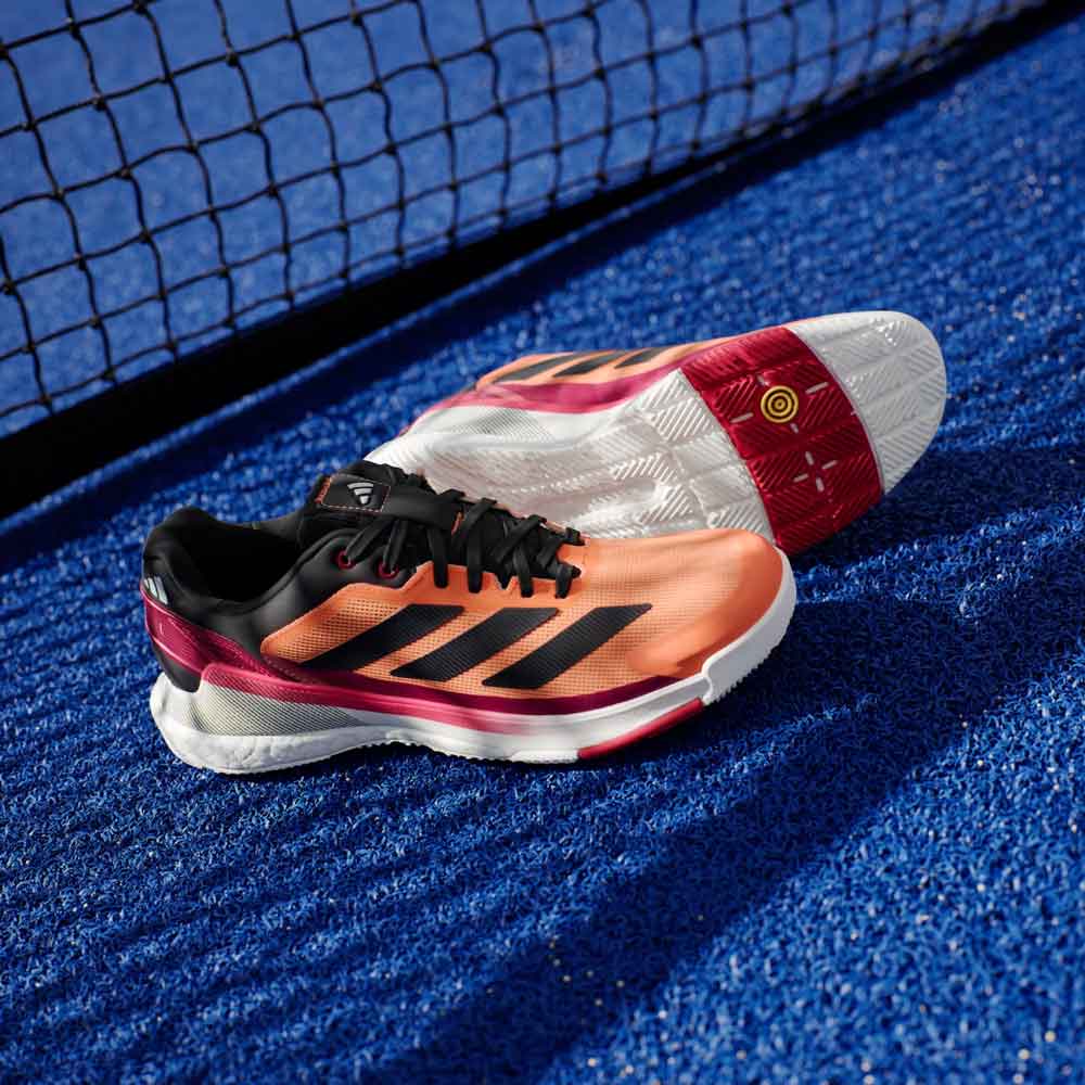 Adidas Crazyquick BOOST Padel Shoes Lucid Orange / Core Black / Lucid Red - JR1819