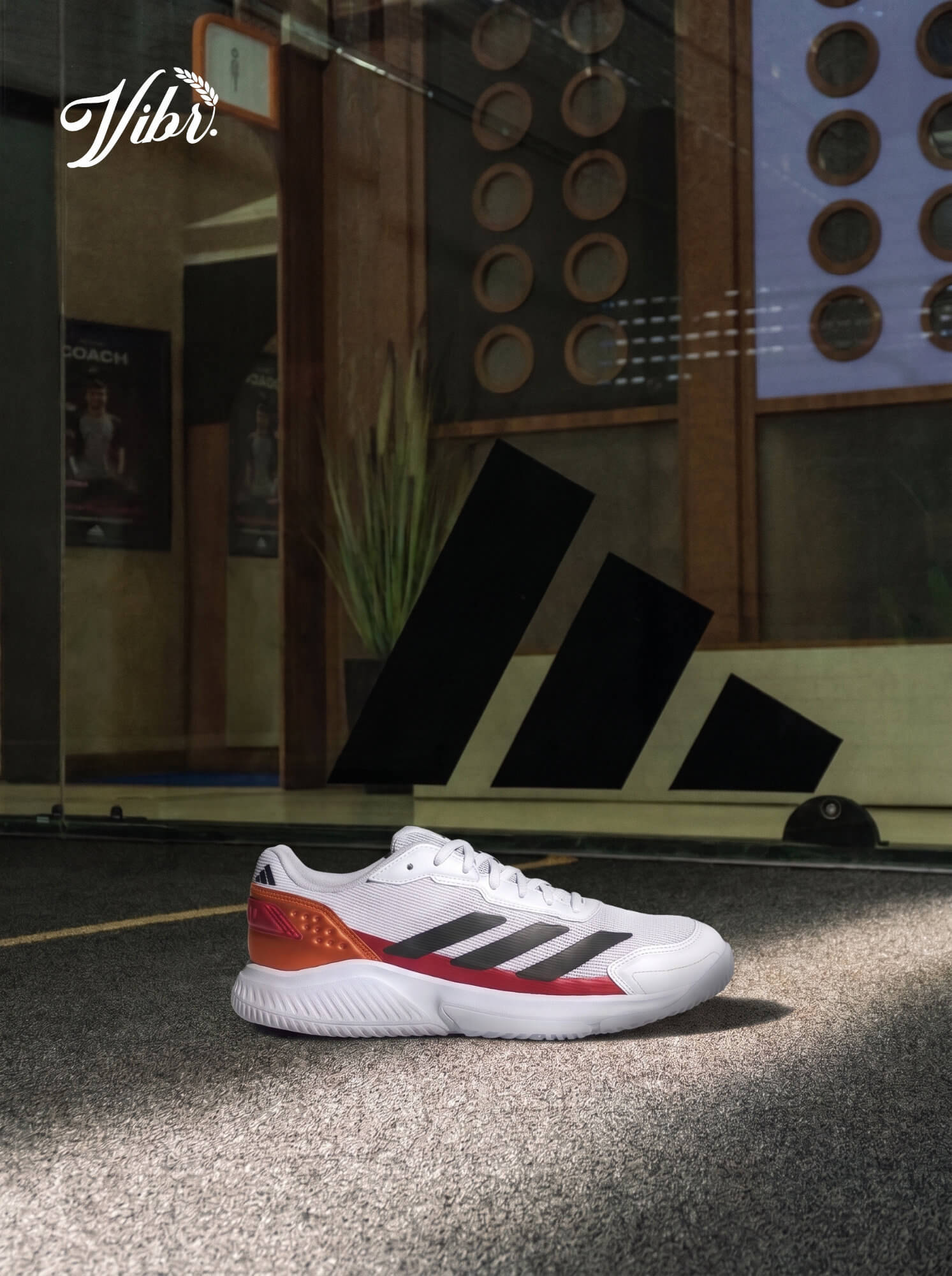 Adidas Courtquick Padel Shoes Cloud White / Core Black / Lucid Orange – JR4648