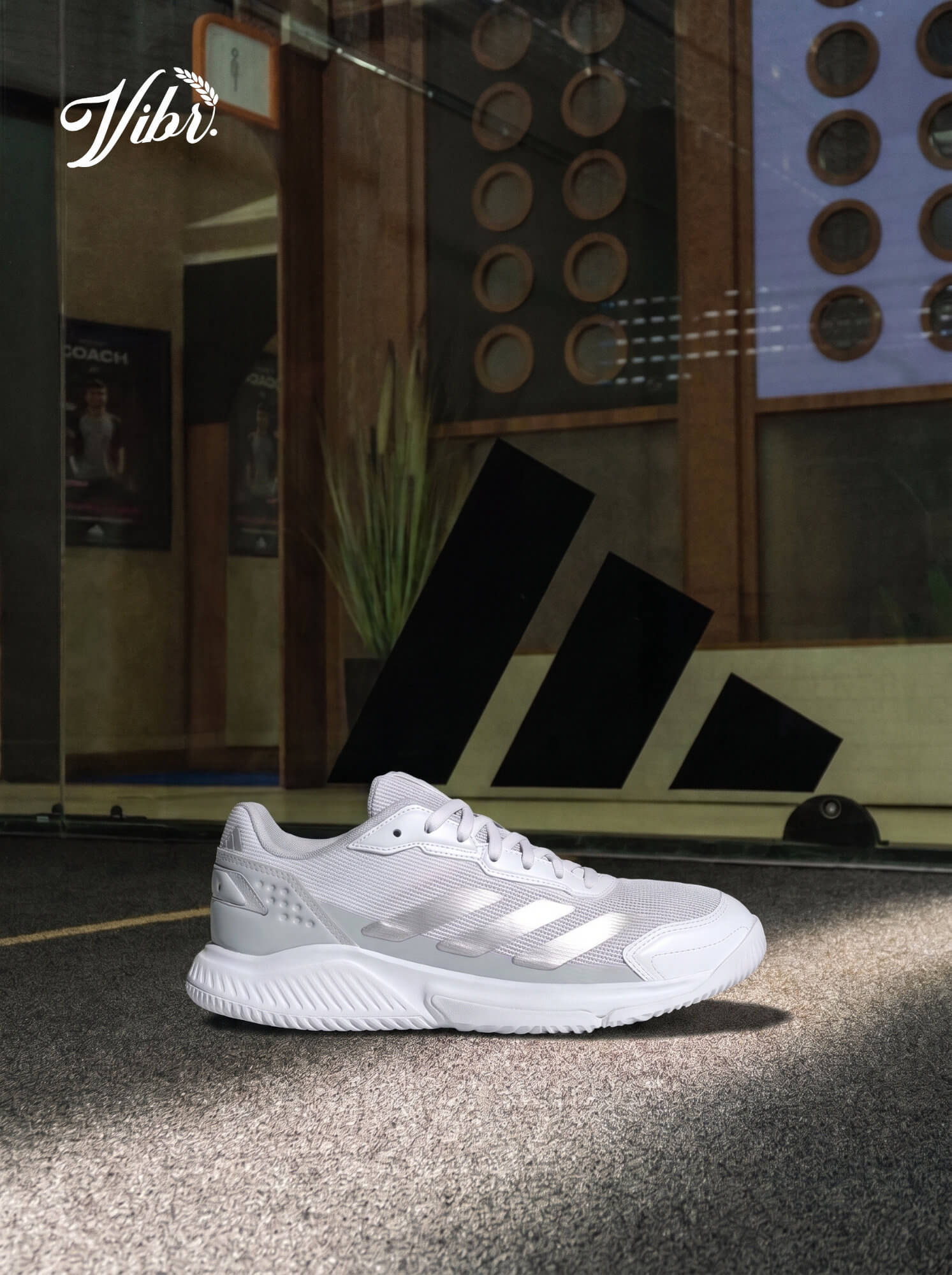 Adidas Courtquick Padel Shoes Cloud White / Silver Metallic / Clear Mint – KI3592